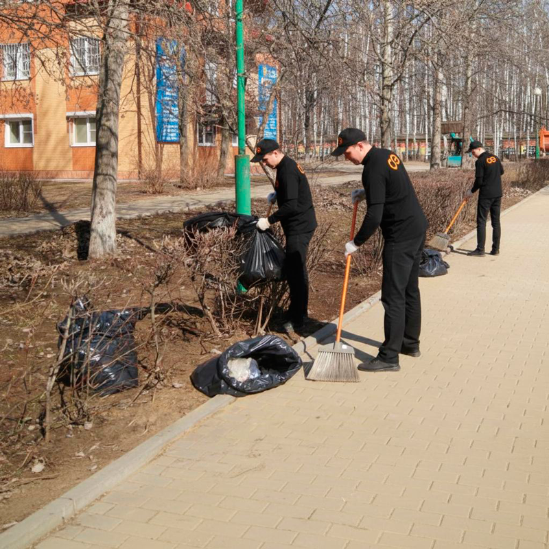 Уборка листьев в Петухово